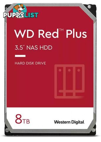 WD WD80EFZZ Red Plus 8TB 3.5" 5640RPM SATA NAS HDD 128MB Cache - WD - 718037896755 - WD80EFZZ