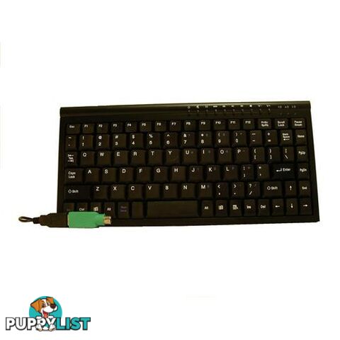 8Ware KB-MINIUP Mini Keyboard - USB & PS2 Black - 8ware - 9341756003381 - KB-MINIUP