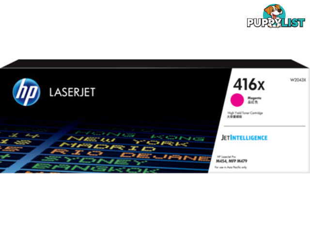 HP 416X Magenta Laserjet Toner Cartridge W2043X 6000 Pages - HP - 192018046498 - W2043X