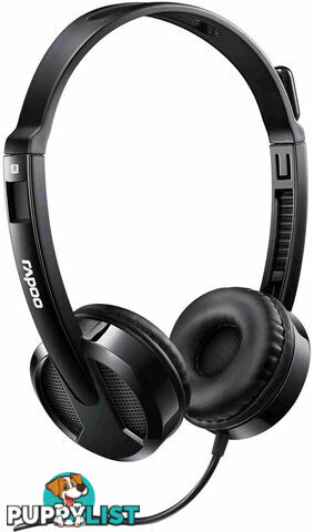 Rapoo H100 Black Wired Stereo Headsets - Rapoo - 6940056180070 - H100 Black