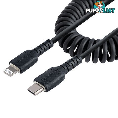 StarTech RUSB2CLT50CMBC USB C to Lightning Cable - 50cm Coiled Cable Black - StarTech - 065030893640 - RUSB2CLT50CMBC