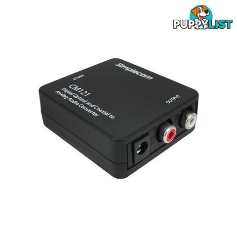 Simplecom CM121 Digital Optical Toslink and Coaxial to Analog RCA Audio Converter - Simplecom - 9350414000921 - CM121