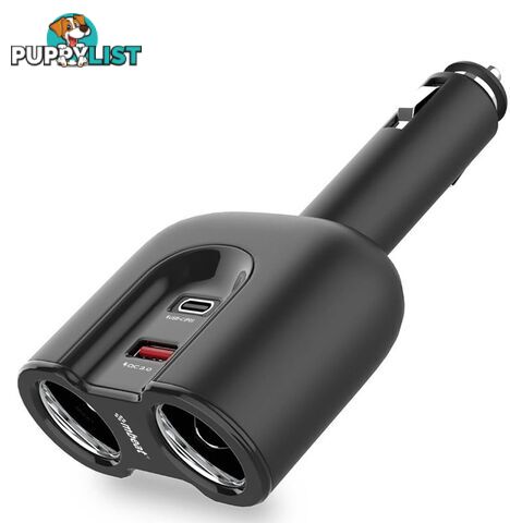 MBEAT MB-CHGR-C28 Gorilla Power Dual Port USB-C PD & QC30 Car Charger with Cigar Lighter Splitter - mBeat - 9346396002350 - MB-CHGR-C28