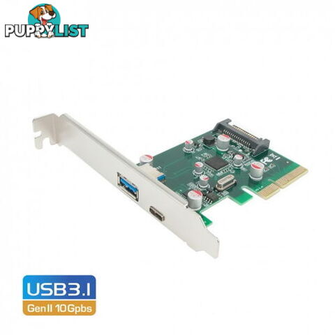 Simplecom EC312 PCI-E 2.0 x4 2-Port USB 3.1 Type-C and Type-A Expansion Card - Simplecom - 9350414001065 - EC312