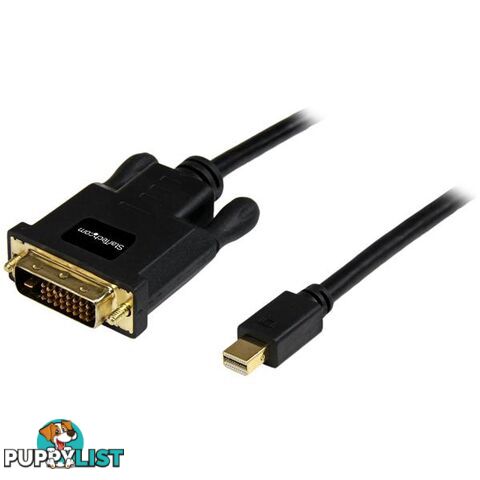 StarTech MDP2DVIMM10B 10ft Mini DisplayPort to DVI Adapter - MDP to DVI - Black - StarTech - 065030851534 - MDP2DVIMM10B