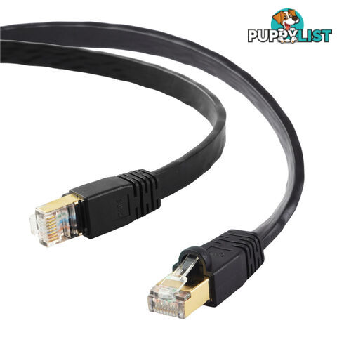 Edimax EA8-150SFA 15m Black 40GbE Shielded CAT8 Network Cable - Flat - Edimax - 4717964704214 - EA8-150SFA