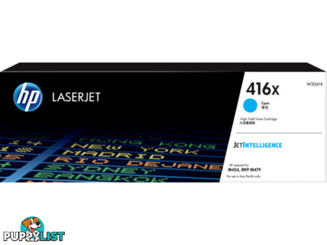 HP 416X Cyan Laserjet Toner Cartridge W2041X 6000 Pages - HP - 192018046474 - W2041X