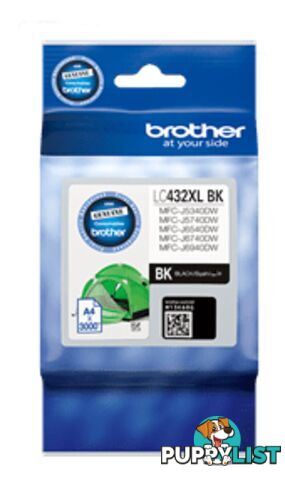 Brother LC-432XLBK BLACK INK CARTRIDGE - Brother - 4977766816120 - LC-432XLBK