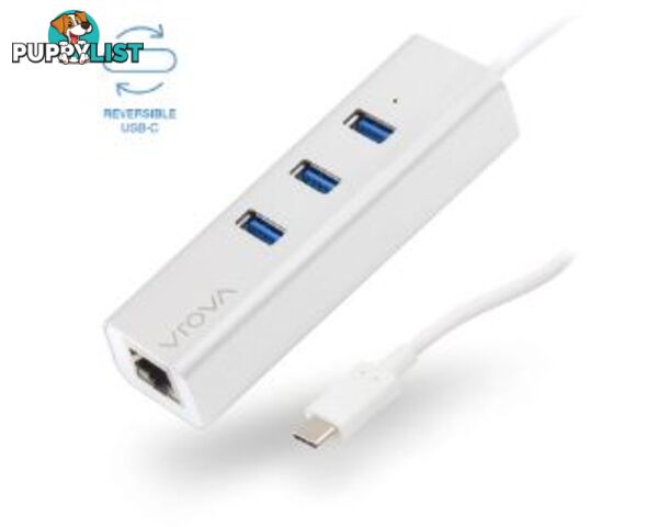 Alogic VPLUC3AGE VROVA PLUS USB-C to Gigabit Ethernet & 3 Port USB Hub - Alogic - 9350784009623 - VPLUC3AGE