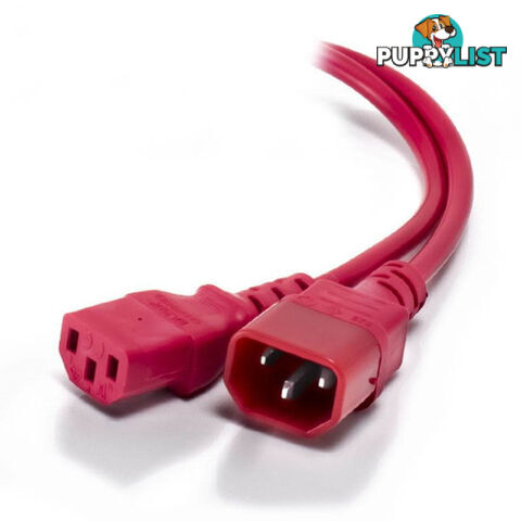 Alogic MF-C13C14-02-RD 2m IEC C13 to IEC C14 Computer Power Extension Cord Male to Female RED - Alogic - 9350784005687 - MF-C13C14-02-RD