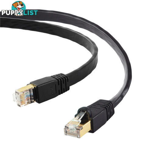 Edimax EA8-010SFA 1m Black 40GbE Shielded CAT8 Network Cable - Flat - Edimax - 4717964703941 - EA8-010SFA