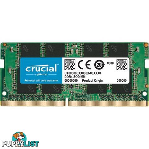 Crucial CT16G4SFRA32A 16GB (1x16GB) DDR4 SODIMM 3200MHz CL22 1.2V Laptop Memory - Crucial - 649528903600 - CT16G4SFRA32A