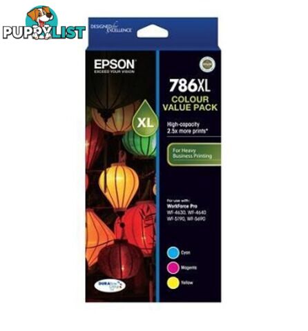 Epson C13T787592 786XL High Capacity DURABrite Ultra 3 Ink Value Pack - Epson - 9314020616686 - C13T787592