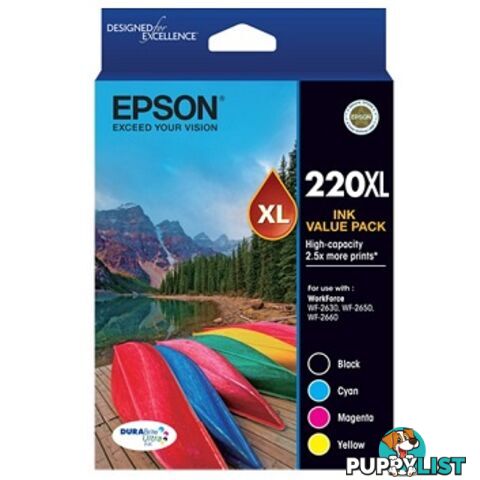 Epson C13T294692 T294692 220XL Capacity Four Colour Value Pack (Black| Cyan| Magenta and Yellow) - Epson - 9314020617539 - C13T294692