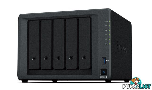 Synology DiskStation DS1522+ 5-Bay 3.5" Diskless 4xGbE NAS - Synology - 4711174723706 - DS1522+