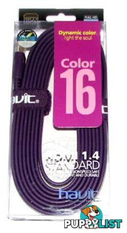 Flat HDMI 5M High Speed Cable Purple Color 5MHDMIP - Generic - 6950676226874 - 5MHDMIP