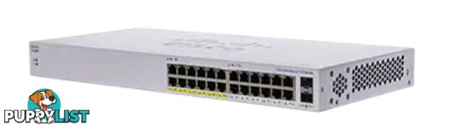 Cisco CBS110-24PP-AU CBS110 Unmanaged 24-port GE, Partial PoE, 2x1G SFP Shared - Cisco - 889728326407 - CBS110-24PP-AU