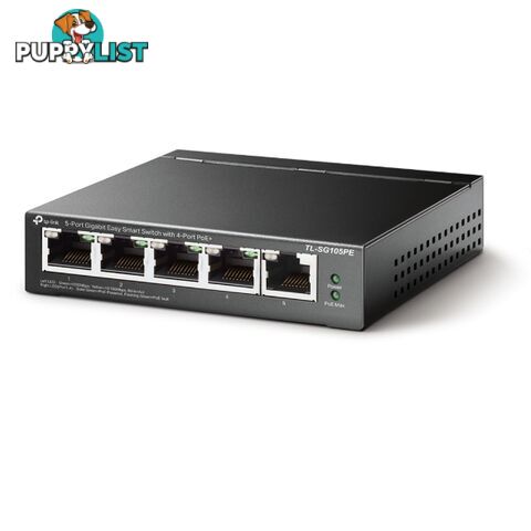 TP-Link TL-SG105PE 5 Port Gigabit Easy Smart POE+ Switch - TP-Link - 845973089986 - TL-SG105PE