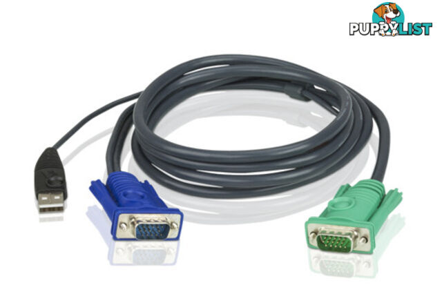 Aten 2L-5202U KVM Cable SPHD15M - USB, HD15M 2m - Aten - 4710423772557 - 2L-5202U