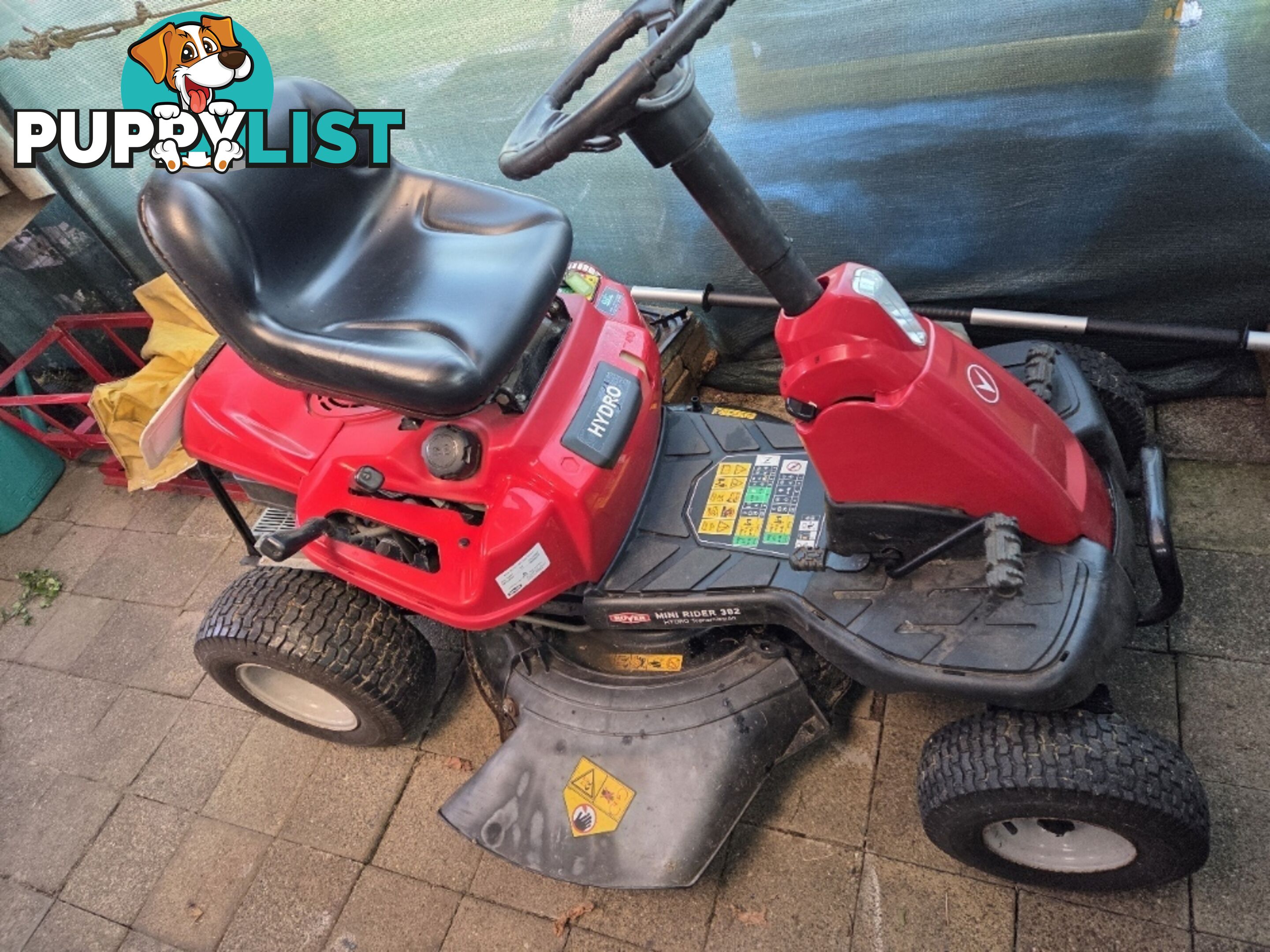 lawn mower rover ride on  mini rider 382 hydrostatic