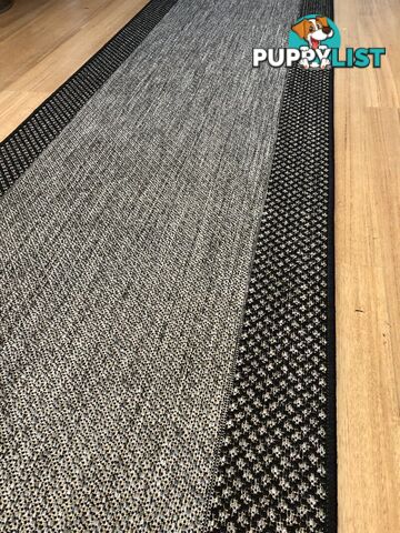 Chino 1584 Grey Black Hallway Runner Non-Slip 80CM wide 15.5M 