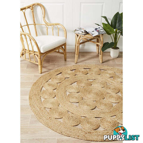 Natural Daisy Jute Rug 240x240cm  - ATR-PIL-NAT-240X240