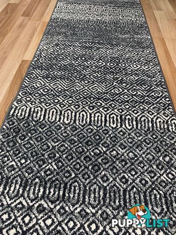 Seville Black White Hallway Runner 80CM Wide 4.5M  - AXON-E614633-574-Runner