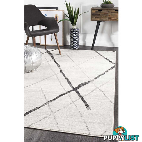 Oasis Noah White Grey Contemporary Rug 400X300cm  - OAS-452-GREY-400X300