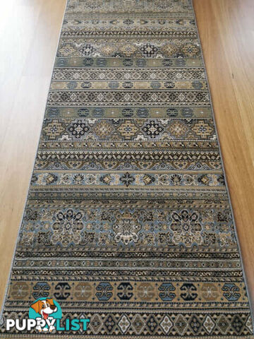 Afghan Wedgwood Blue Hallway Runner 80CM Wide 12M  - Afghan 135 Wedgwood Blue