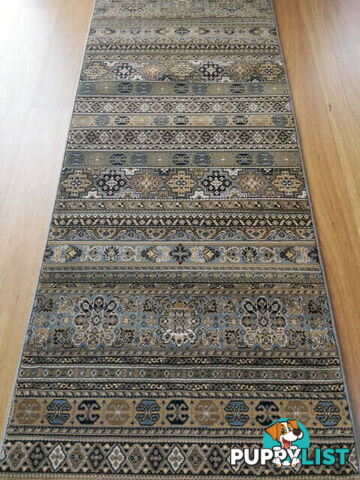 Afghan Wedgwood Blue Hallway Runner 80CM Wide 7.5M  - Afghan 135 Wedgwood Blue