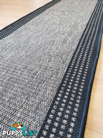 Sorrento Beige Black Border Hallway Runner Non Slip 66CM Wide 2.5M  - Seaspray 734 J48