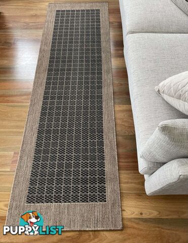 Suva Natural Black 405 112 Hallway Runner Rug Non Slip 2.3M 