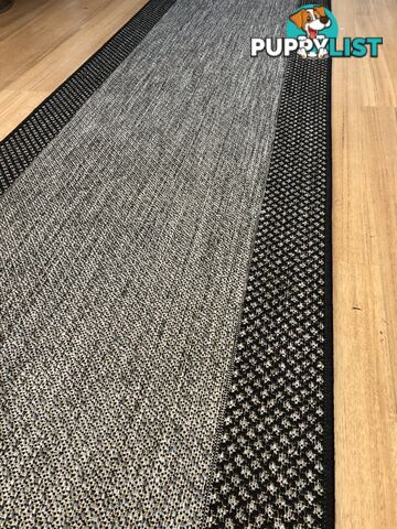 Chino 1584 Grey Black Hallway Runner Non-Slip 80CM wide 3M 