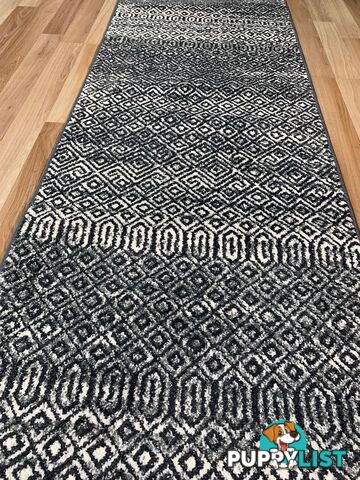 Seville Black White Hallway Runner 80CM Wide 4M  - AXON-E614633-574-Runner