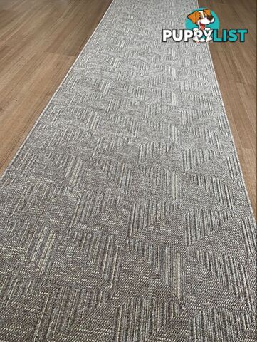 Roma Squares Mocha Hallway Runner 80CM Wide 12.5M  - POLAR MOCHA CREAM 80CM