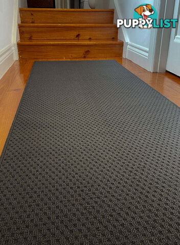 Phoenix Charcoal Hall Runner 80cm Wide Non Slip Backing 6.5M  - TANGO - GREY CHARCOAL