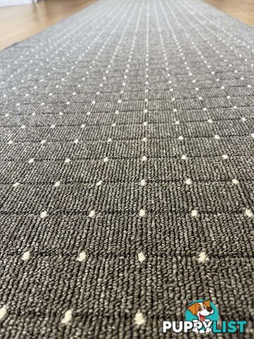 Roma Dots Dark Grey Hallway Runner 67CM Wide 2.5M  - Stanford Lead Sugar 67cm