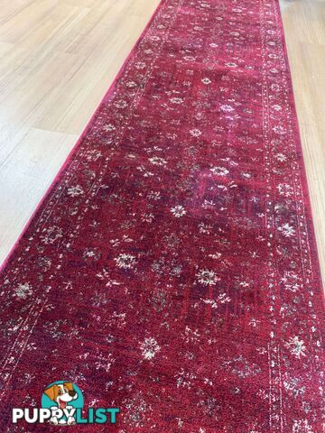 Tavarnelle Burgundy Cream Hallway Runner 80CM Wide 11.5M  - 6299