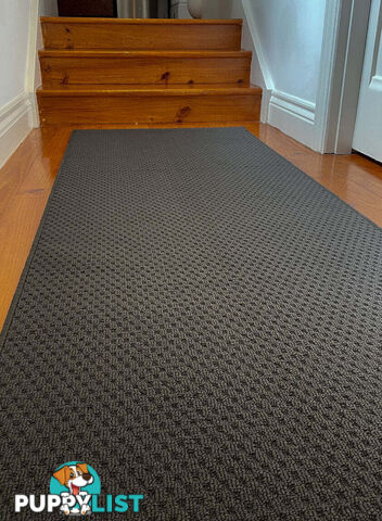 Phoenix Charcoal Hall Runner 80cm Wide Non Slip Backing 9.5M  - TANGO - GREY CHARCOAL