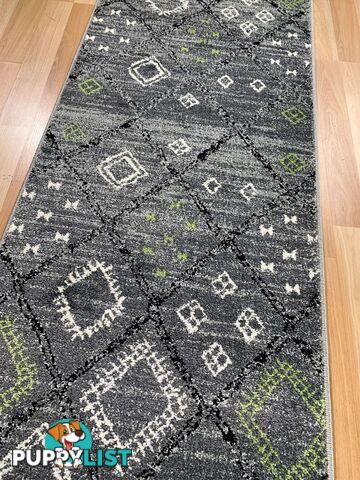 Seville Grey Green Hallway Runner 80CM Wide 4.5M  - AXON-614567-Grey-Green-Runner