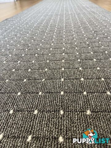 Roma Dots Dark Grey Hallway Runner 67CM Wide 10M  - Stanford Lead Sugar 67cm