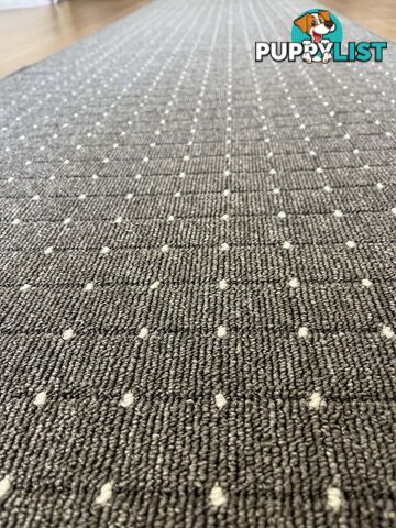 Roma Dots Dark Grey Hallway Runner 67CM Wide 9M  - Stanford Lead Sugar 67cm