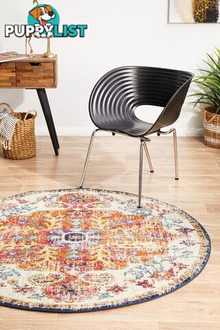 Evoke Carnival White Transitional Round Rug 150X150CM  - EVO-254-WHI-150X150