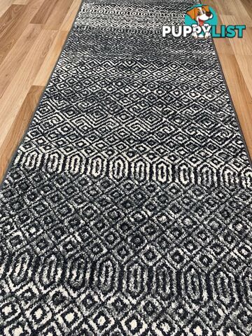 Seville Black White Hallway Runner 80CM Wide 13M  - AXON-E614633-574-Runner