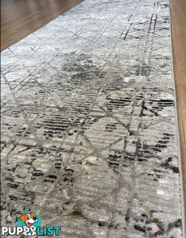 Alyssa Diamond Hallway Runner 80CM Wide 2.5M  - Alissa Multy Grey