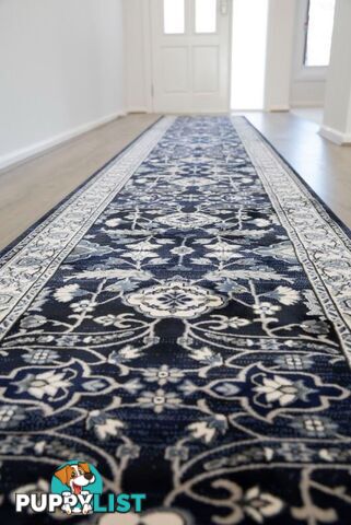 Verona Navy Hallway Runner 80CM Wide 7.5m  - 6256A NAVY VC