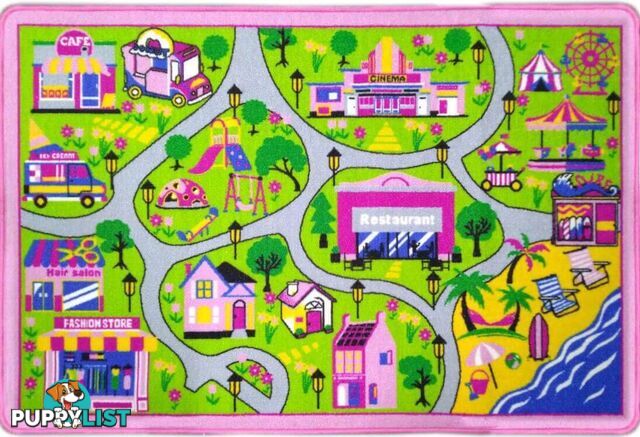 Pink Track Kids Playmat 200x200cm  - PLAYMAT-PINKTRACK-SQ