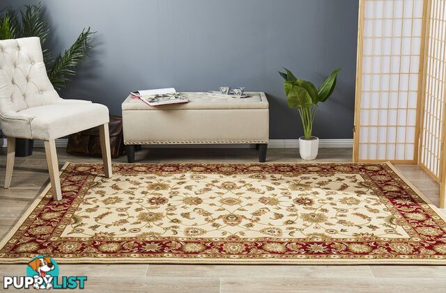 Classic Rug Ivory with Red Border 400x300cm  - SYD-1-IR-400X300