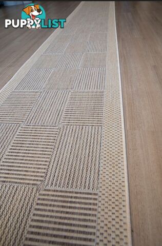 Suva Coffee Natural Squares 22 721 Hallway Runner Non Slip 4.5M  - 22 721 CN