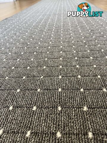 Roma Dots Dark Grey Hallway Runner 67CM Wide 4M  - Stanford Lead Sugar 67cm